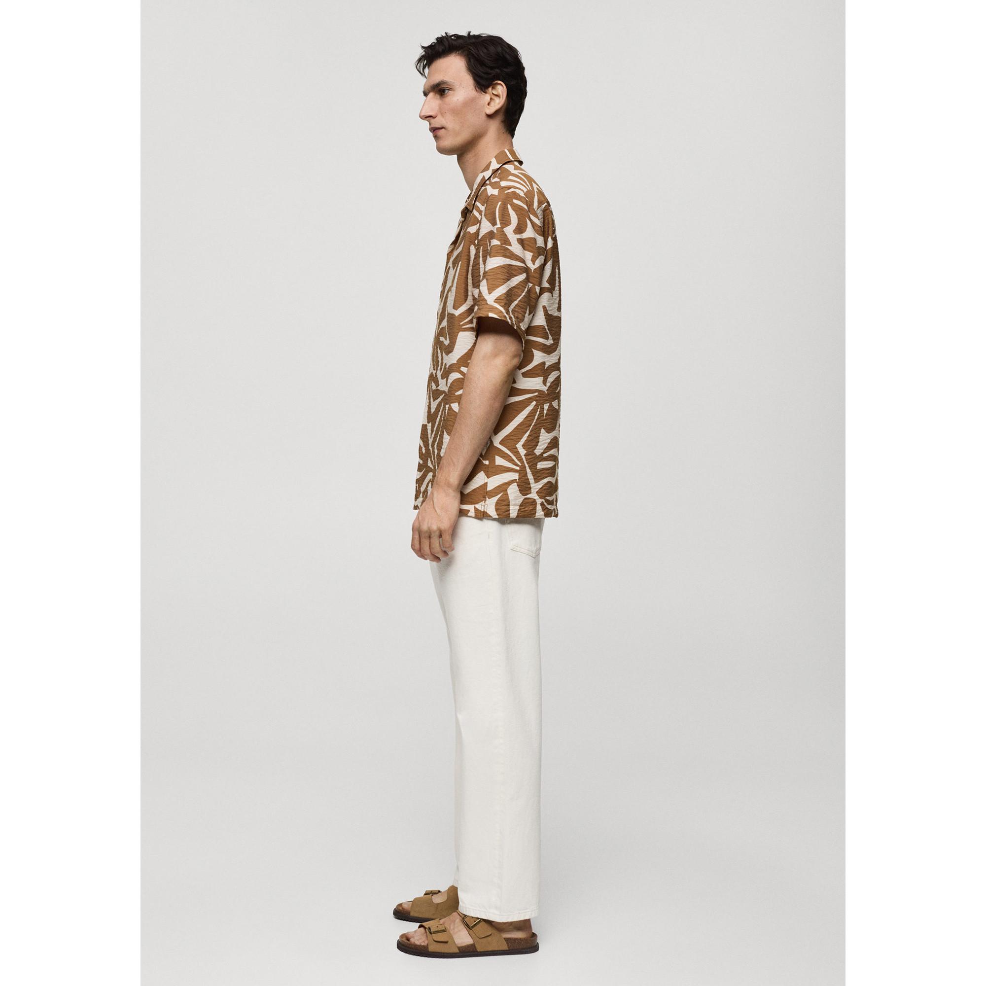 Mango Man Camicia stampata Regular Fit Maniche Corte  