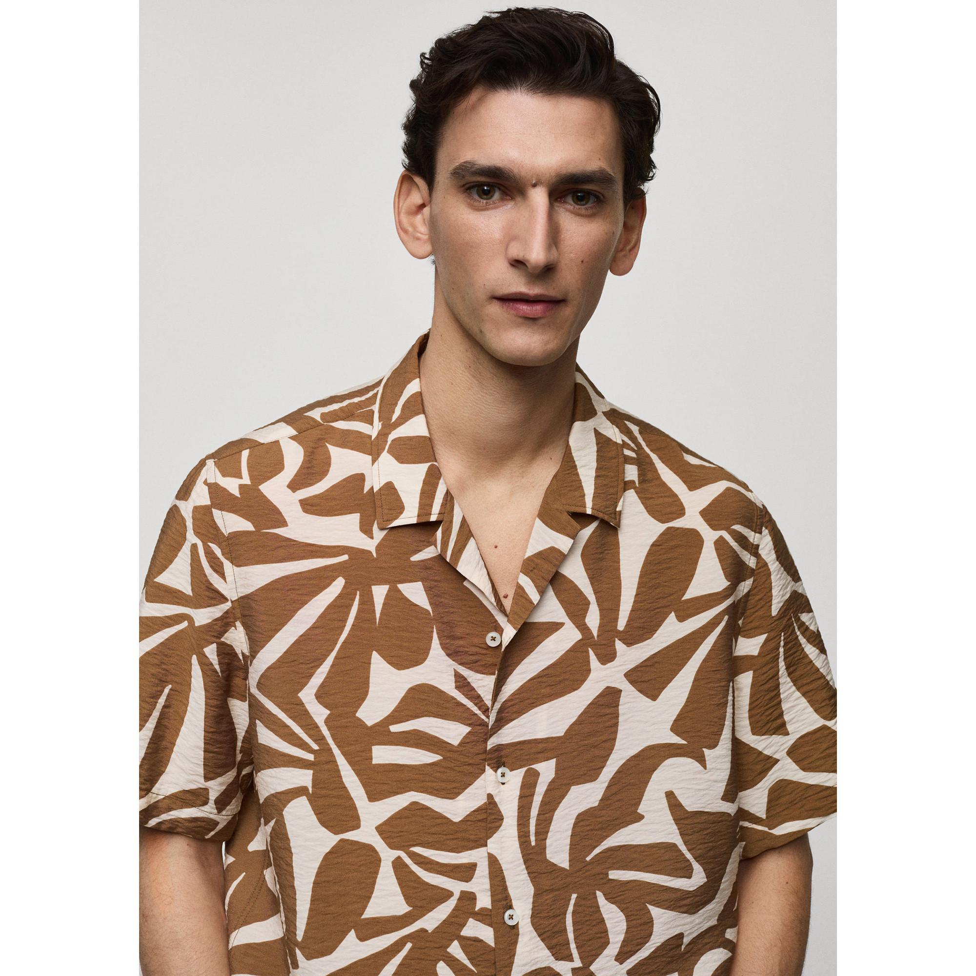 Mango Man Camicia stampata Regular Fit Maniche Corte  