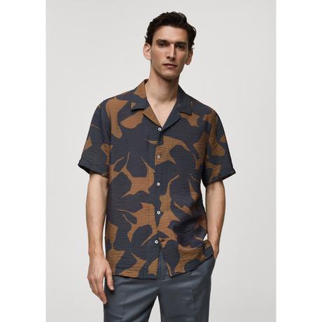 Mango Man Camicia Stampata Regular Fit Maniche Corte  