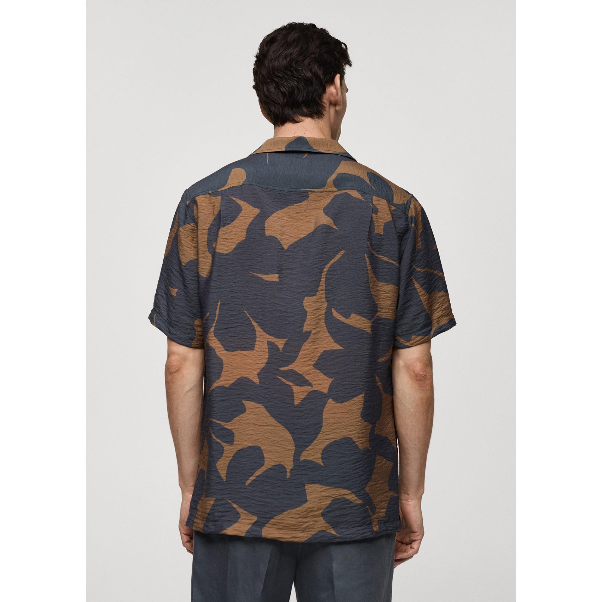 Mango Man Chemise Imprimée Regular Fit Manches Courtes  