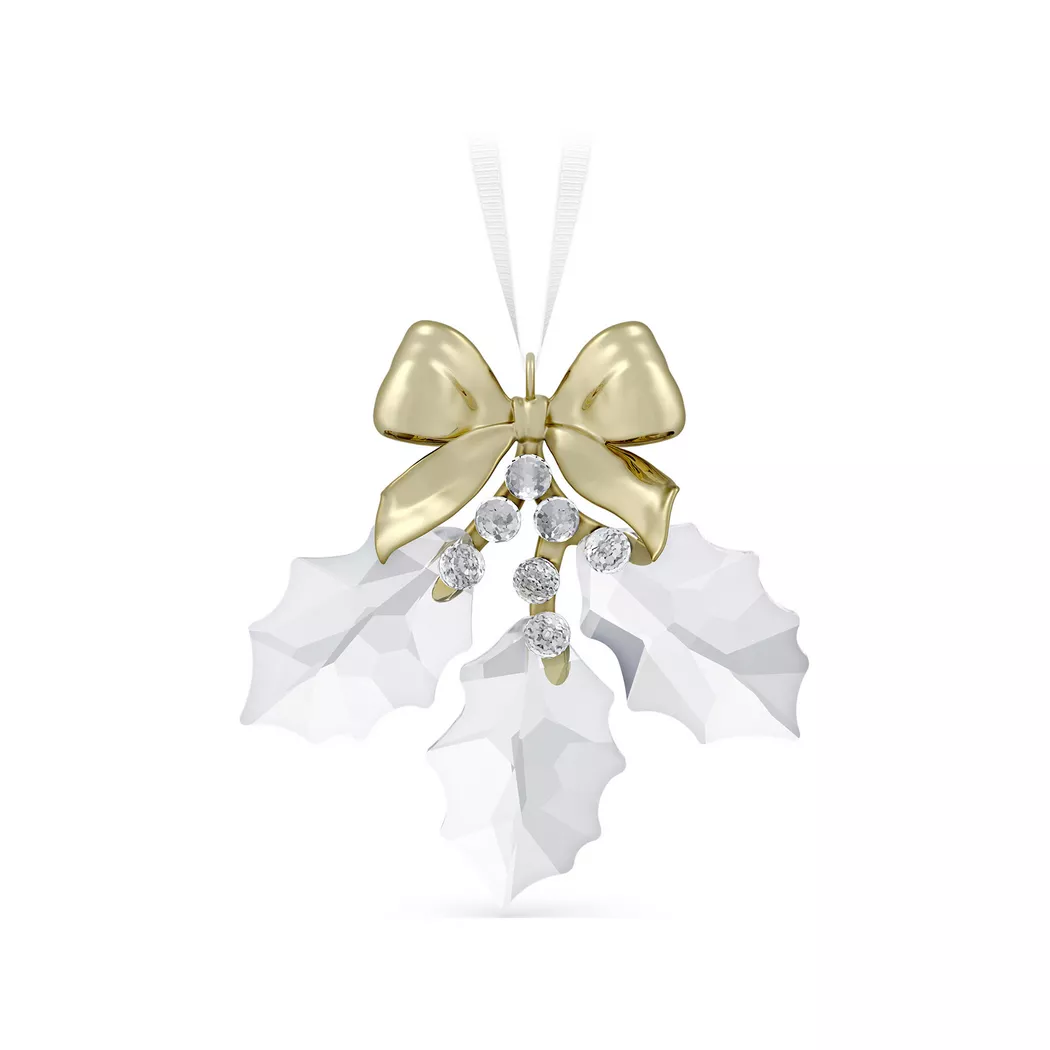 Dekohänger SWAROVSKI "Kristallfigur Sammelfigur Annual Edition Ornament 2025", grün (kristallweiß, goldfarben, grün), Dekohänger, Baumwolle, Kristallglas, Metall, Swarovski Kristall 10