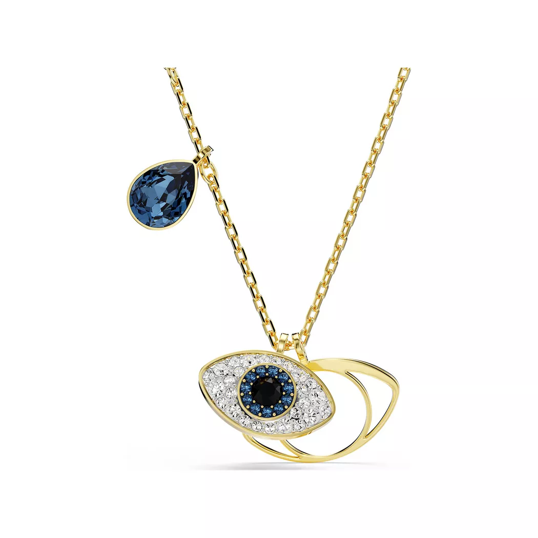 Symblica Yellow Gold Coloured Evil Eye Pendant Necklace