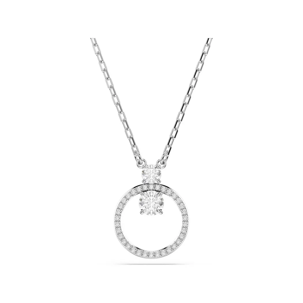 Y-Kette SWAROVSKI "Schmuck Geschenk Constella Y-Halskette", silber (metallfarben, kristallweiß, weiß), Halsketten, Damen, Metall Perlen, L: 48 B: 6mm, Metall, Perlen, mit Swarovski Zirkonia (synth.) - mit Swarovski Perle, B:6mm