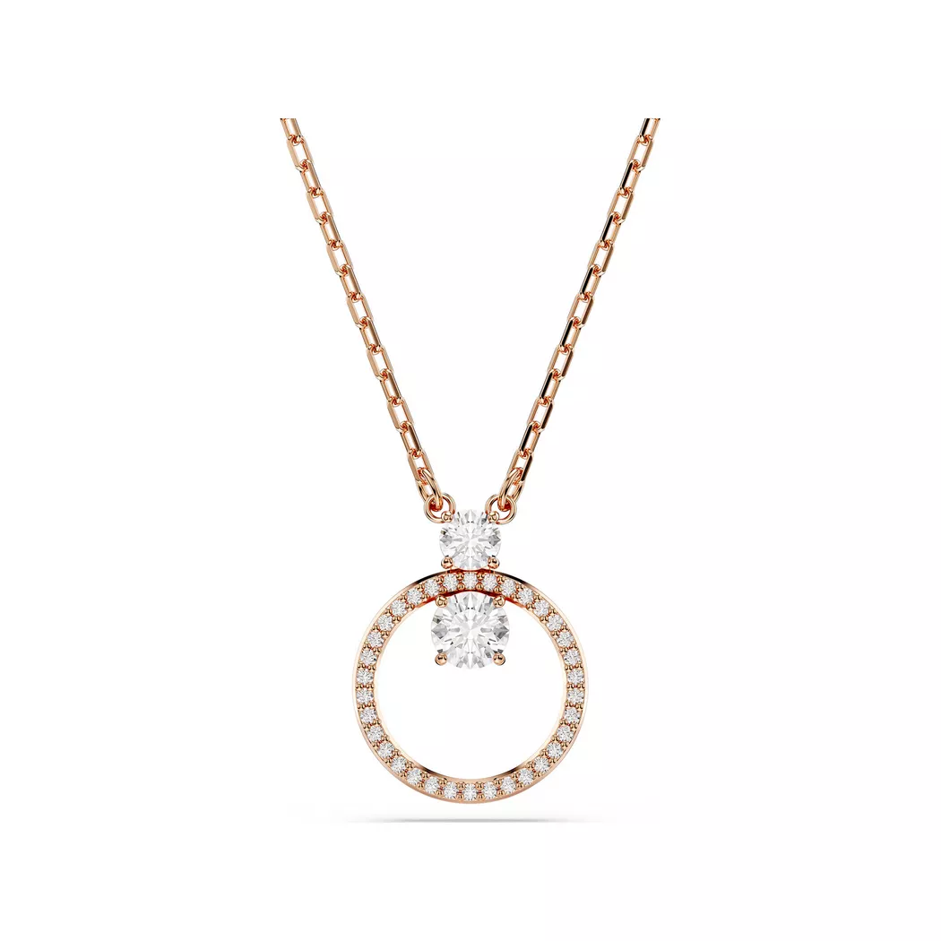 Kette mit Anhänger SWAROVSKI "Schmuck Geschenk Halskette Constella Pavé", rosa (roségoldfarben, kristallweiß), Halsketten, Damen, Metall, L: 45, mit Swarovski Zirkonia (synth.)
