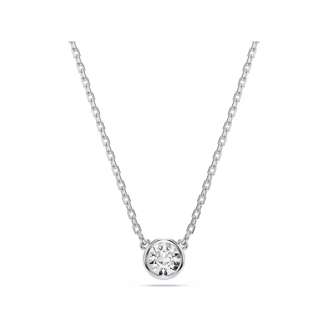 Kette mit Anhänger SWAROVSKI "Schmuck Geschenk Halskette Imber", silber (metallfarben, kristallweiß), Halsketten, Damen, Metall, L: 45, mit Swarovski Zirkonia (synth.)