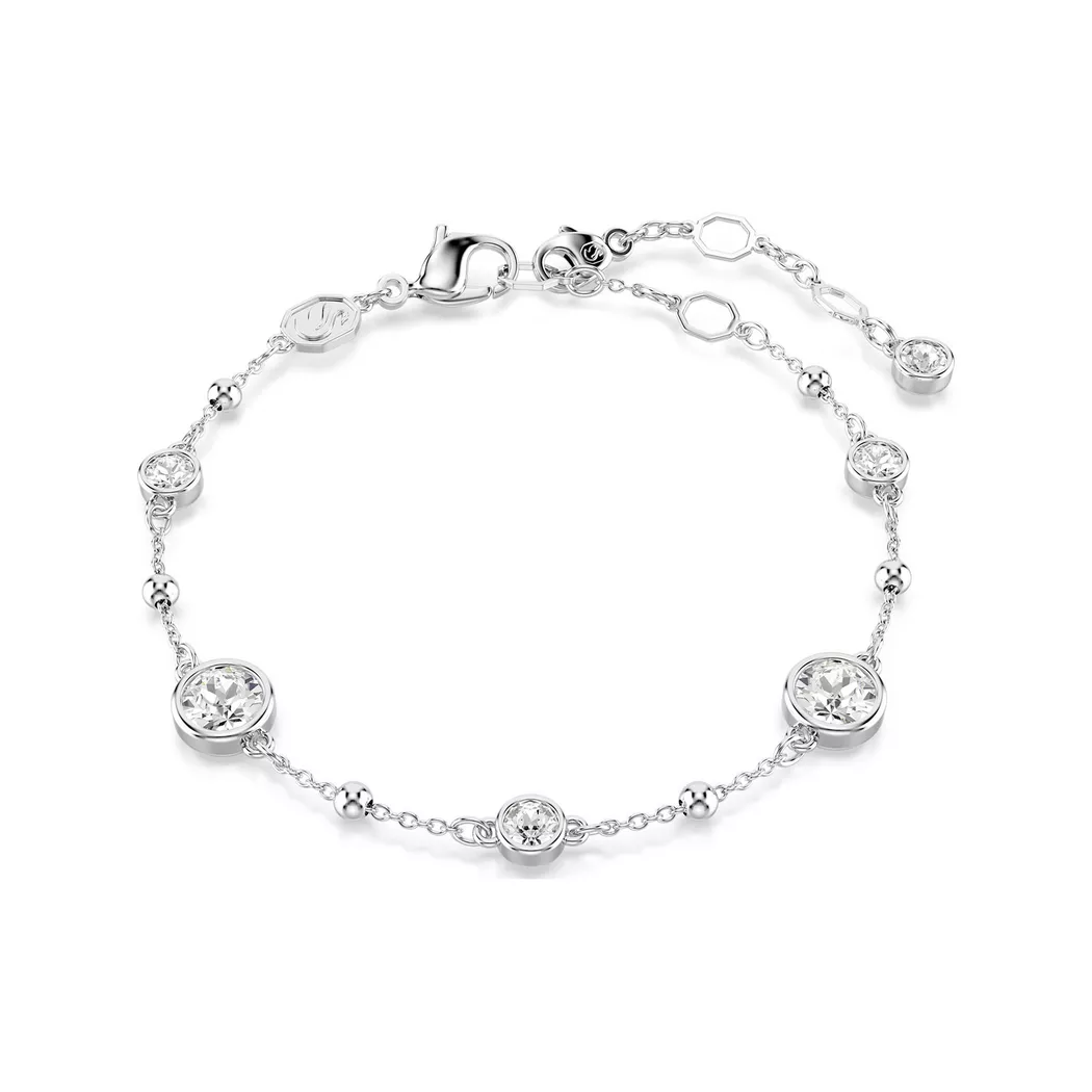 Armkette SWAROVSKI "Schmuck Geschenk Imber Armband" Gr. M, silber (metallfarben, kristallweiß, kristallweiß), Armbänder, Damen, M, Metall, Armkette, mit Swarovski Kristall 2
