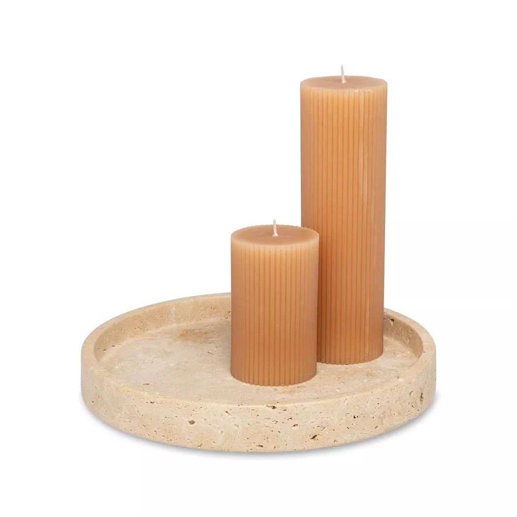 Manor - Kerzenteller, H3CM,Ø25CM, Ecru