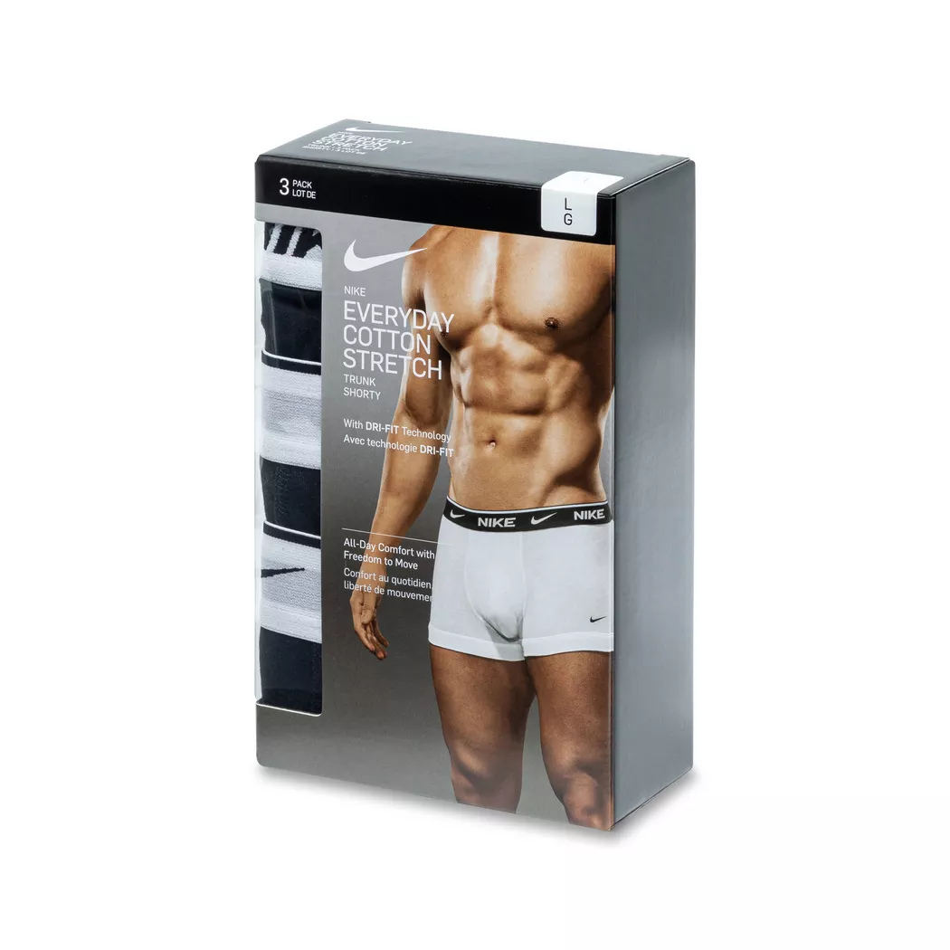 Nike - Trio Pack Trunk, Baumwolle, Everyday Cotton Stretch, L, Multicolor