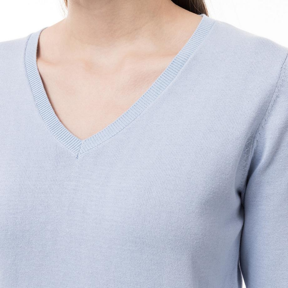 Manor Woman Pullover Scollo a V Maglia Fine  