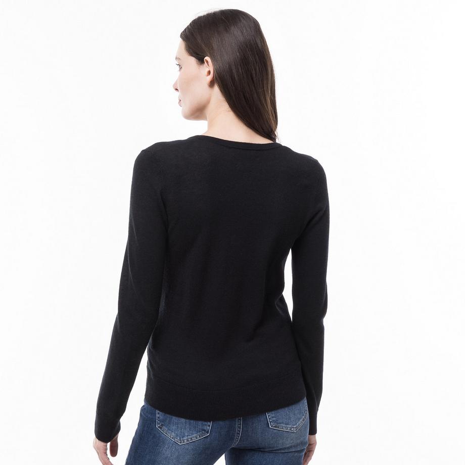 Manor Woman Kaschmir Seide Feinstrick V-Ausschnitt Pullover  