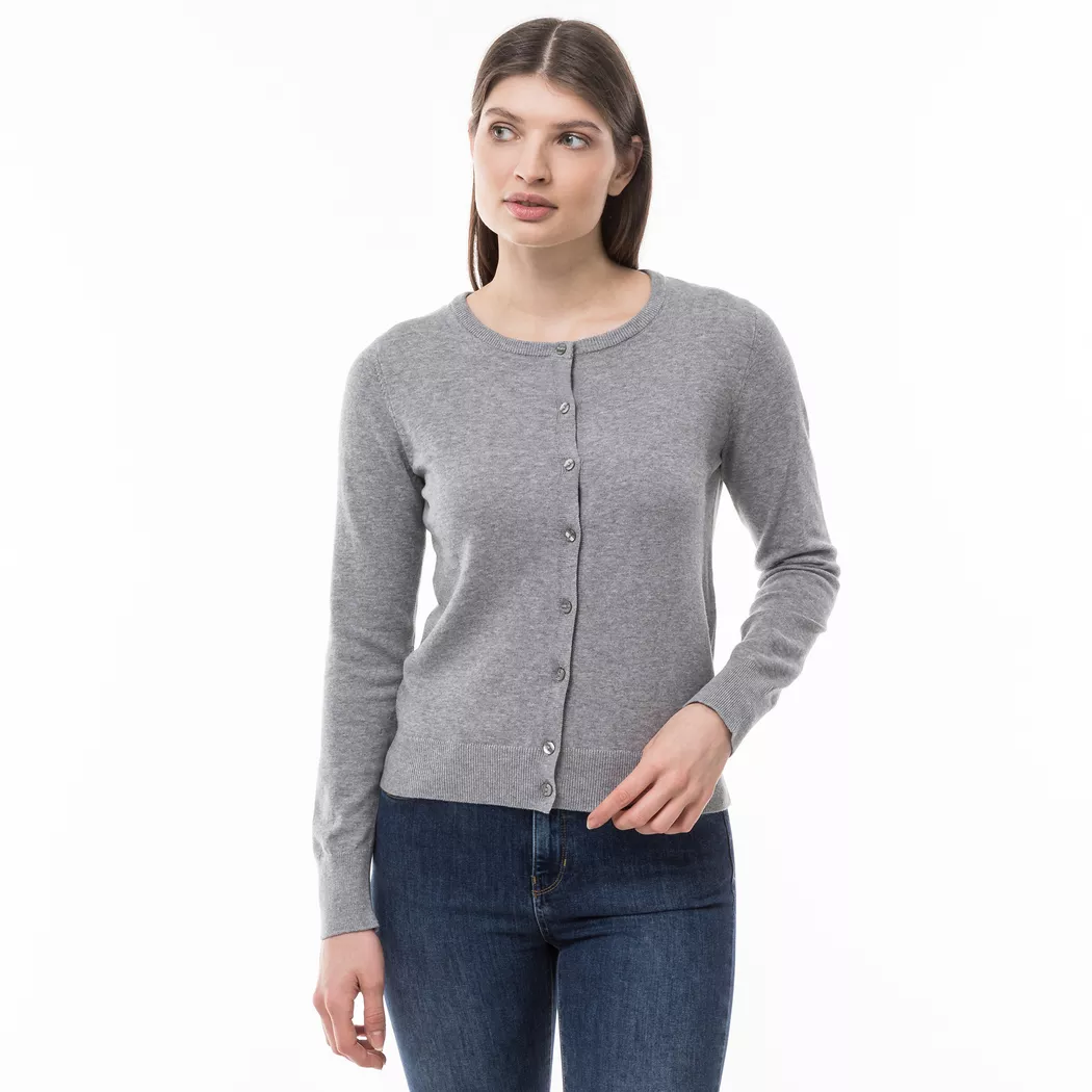 Manor Woman - Cardigan, langarm, für Damen, Grau Melange, Größe S