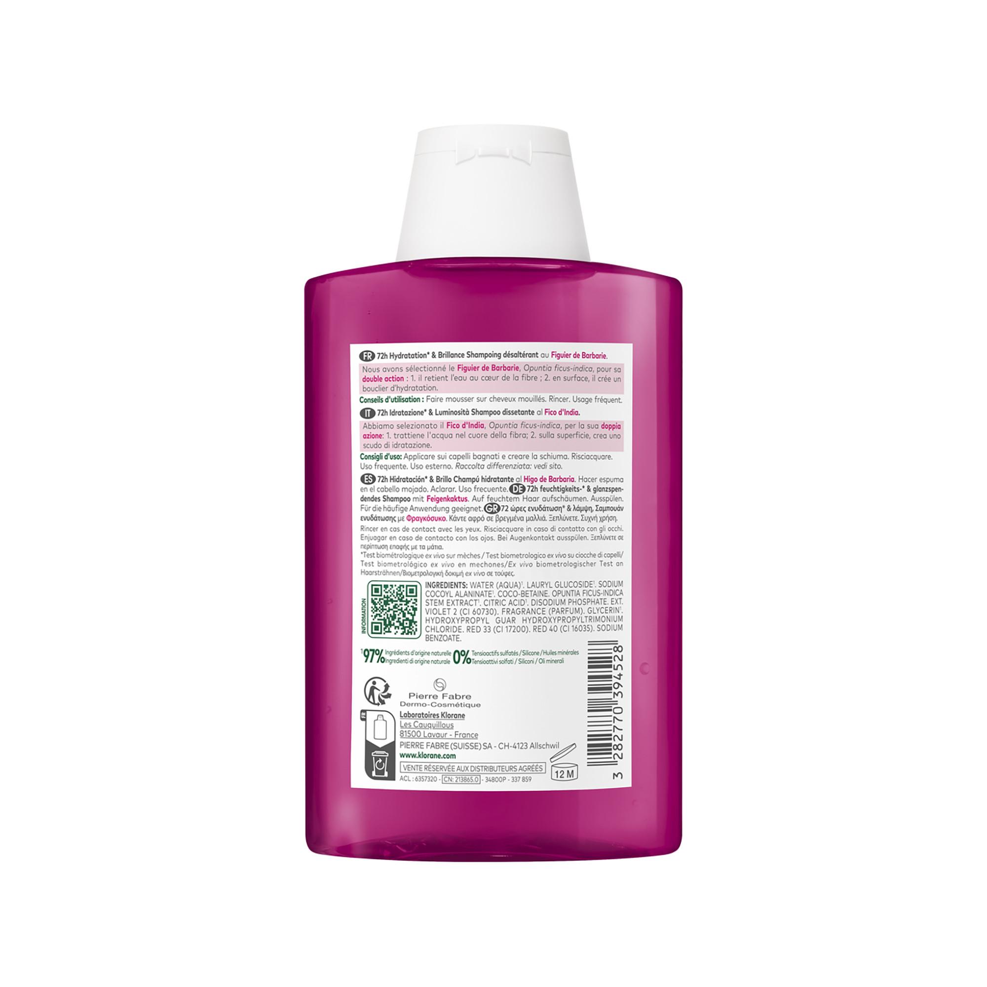 KLORANE Cactus di fico d'India Shampoo idratante e lucidante 