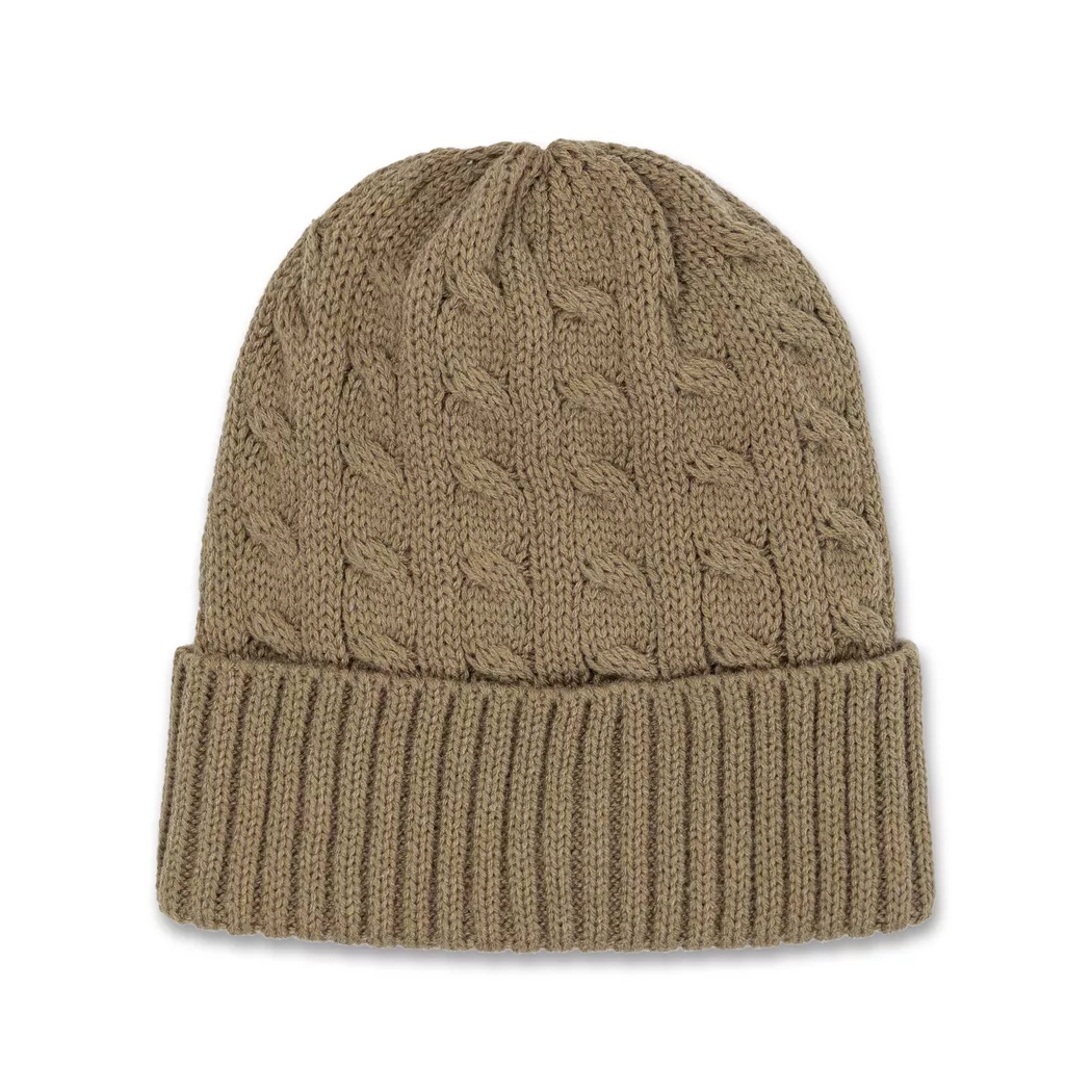 Manor Sport Beanie Knit Plaid Pattern Brown One Size