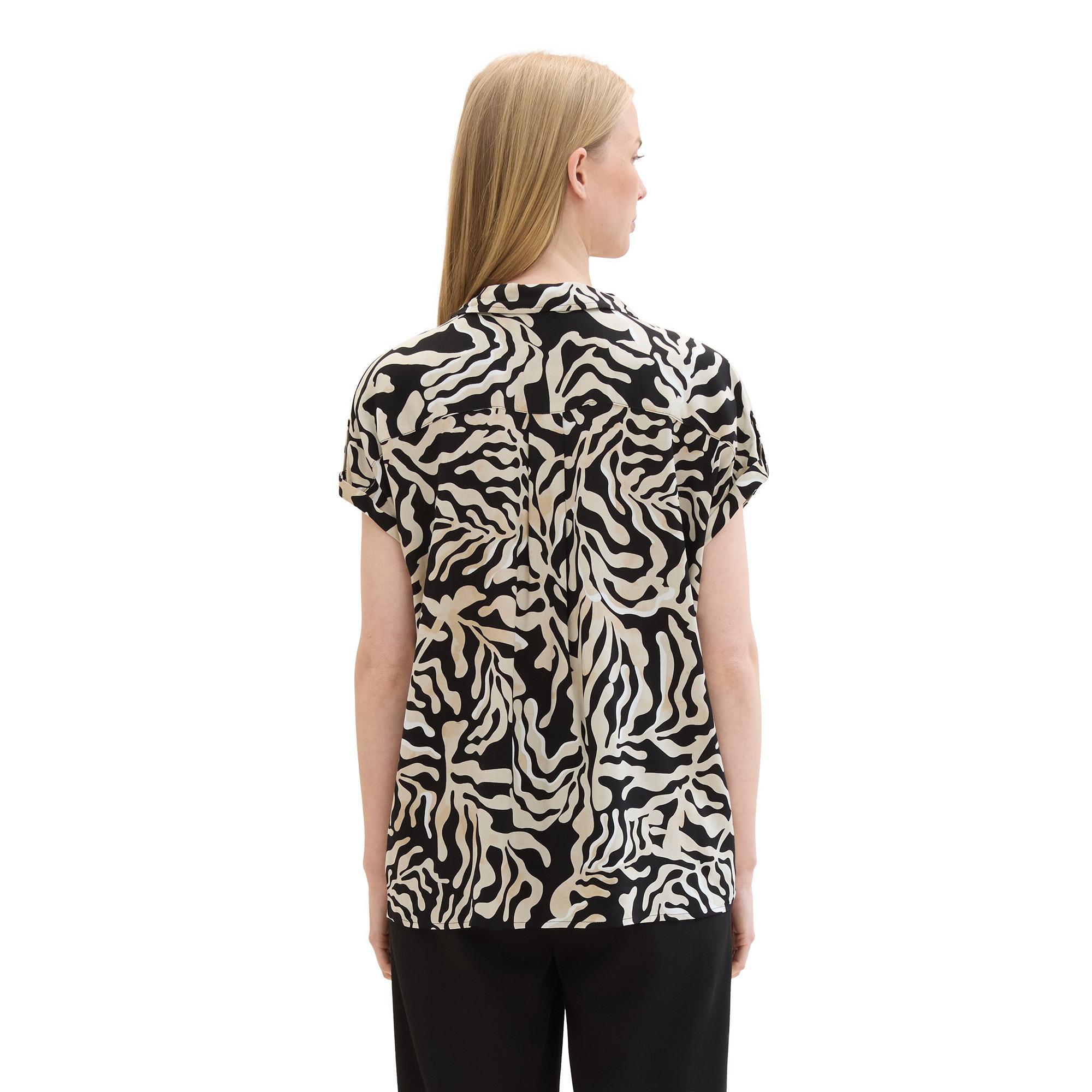 TOM TAILOR Chemisier Manches Courtes Coupe Ample  