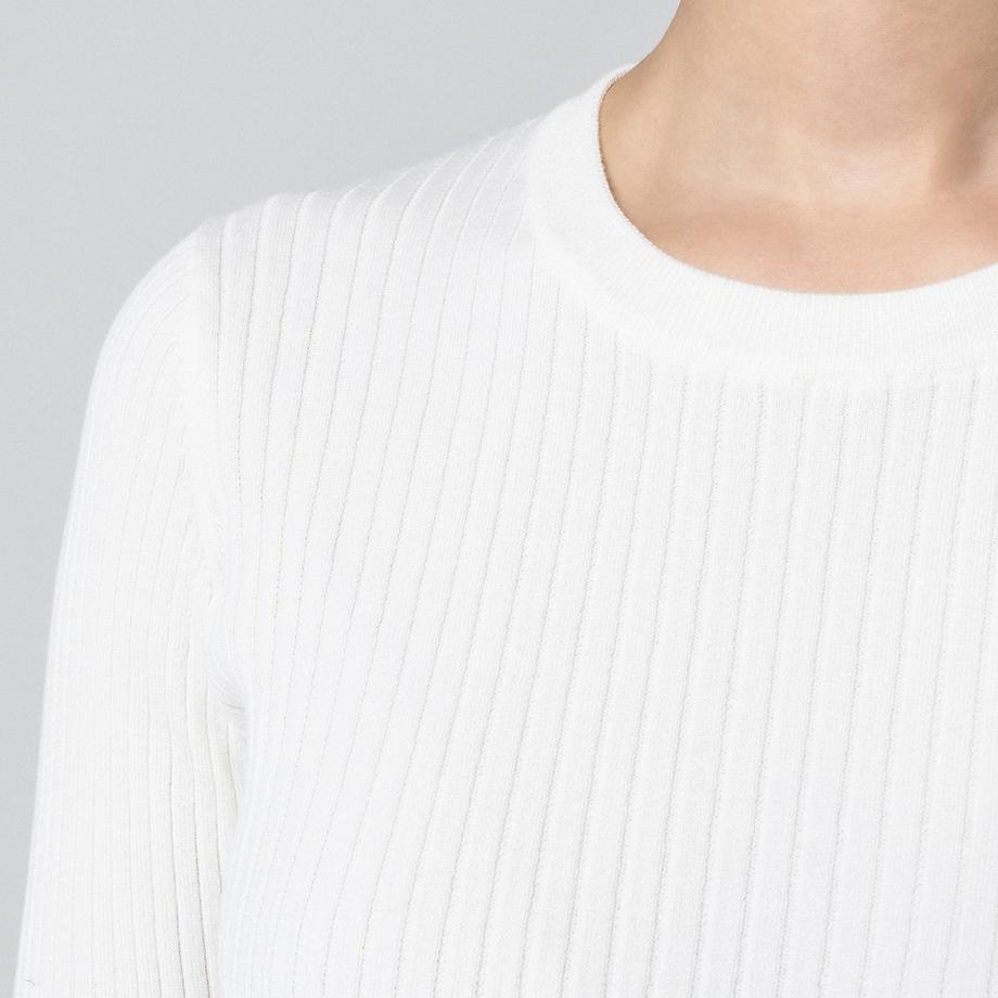 Manor Woman Pull Court Manches Maille Côtelée  