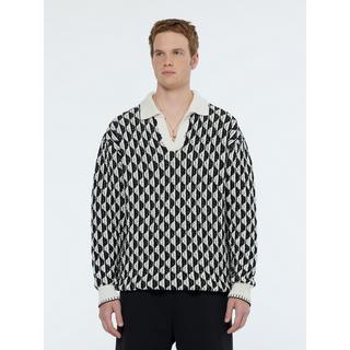 Scotch & Soda Langarm Jacquard Poloshirt  