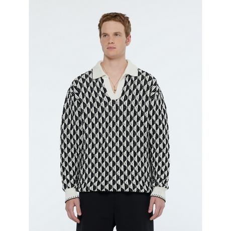 Scotch & Soda Langarm Jacquard Poloshirt  