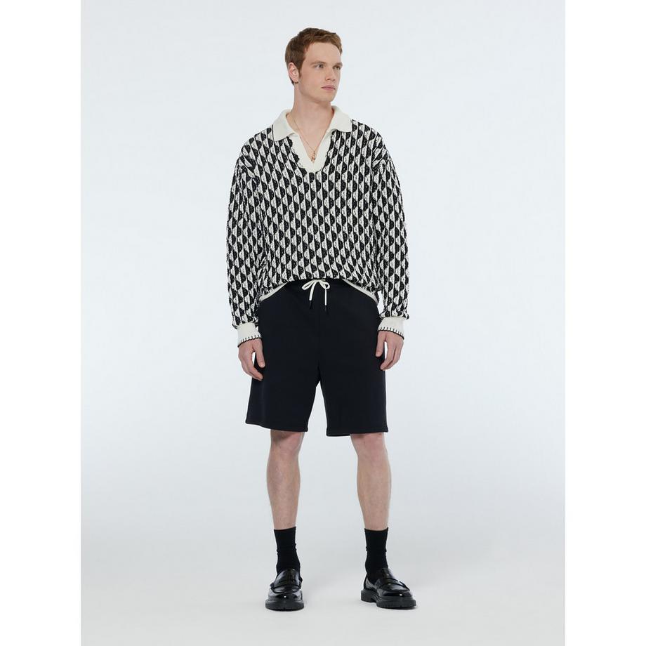 Scotch & Soda Langarm Jacquard Poloshirt  