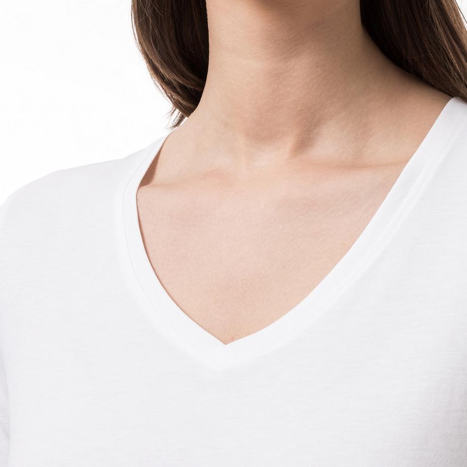 Manor Woman Pima Kurzarm V-Ausschnitt T-Shirt  