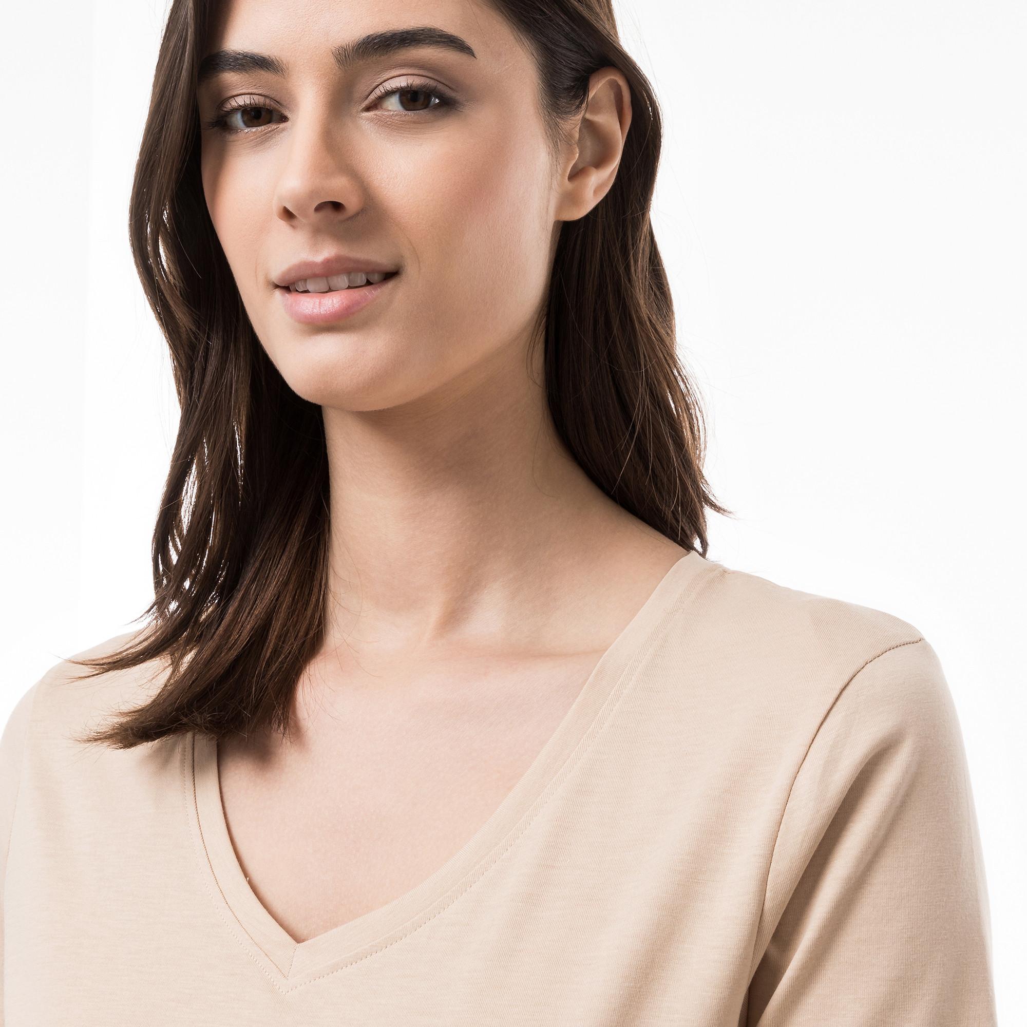 Manor Woman Pima Kurzarm V-Ausschnitt T-Shirt  