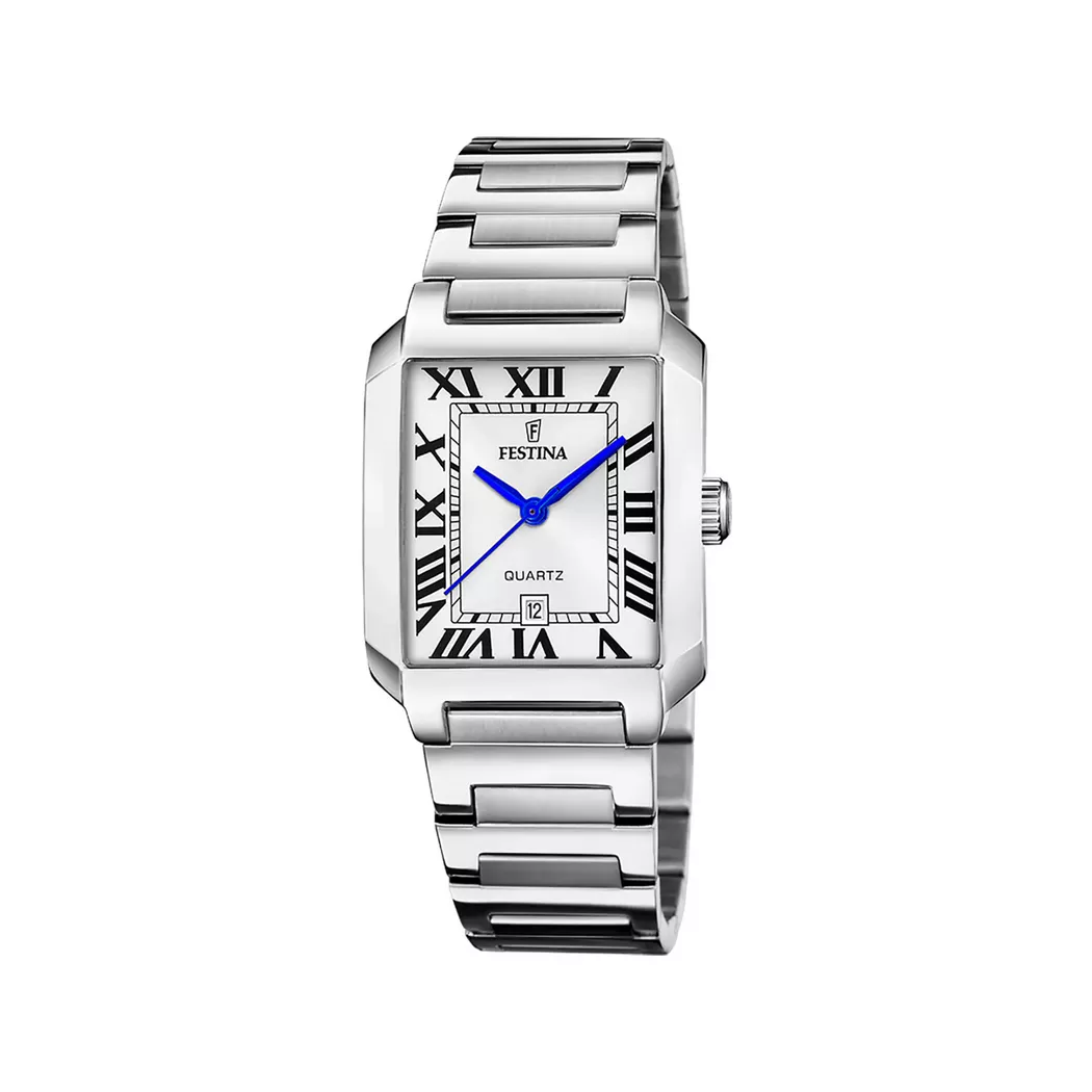 Festina - Analoguhr, On The Square, 40mm, Silber