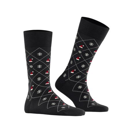 Burlington X-Mas Argyle SO Wadenlange Socken 