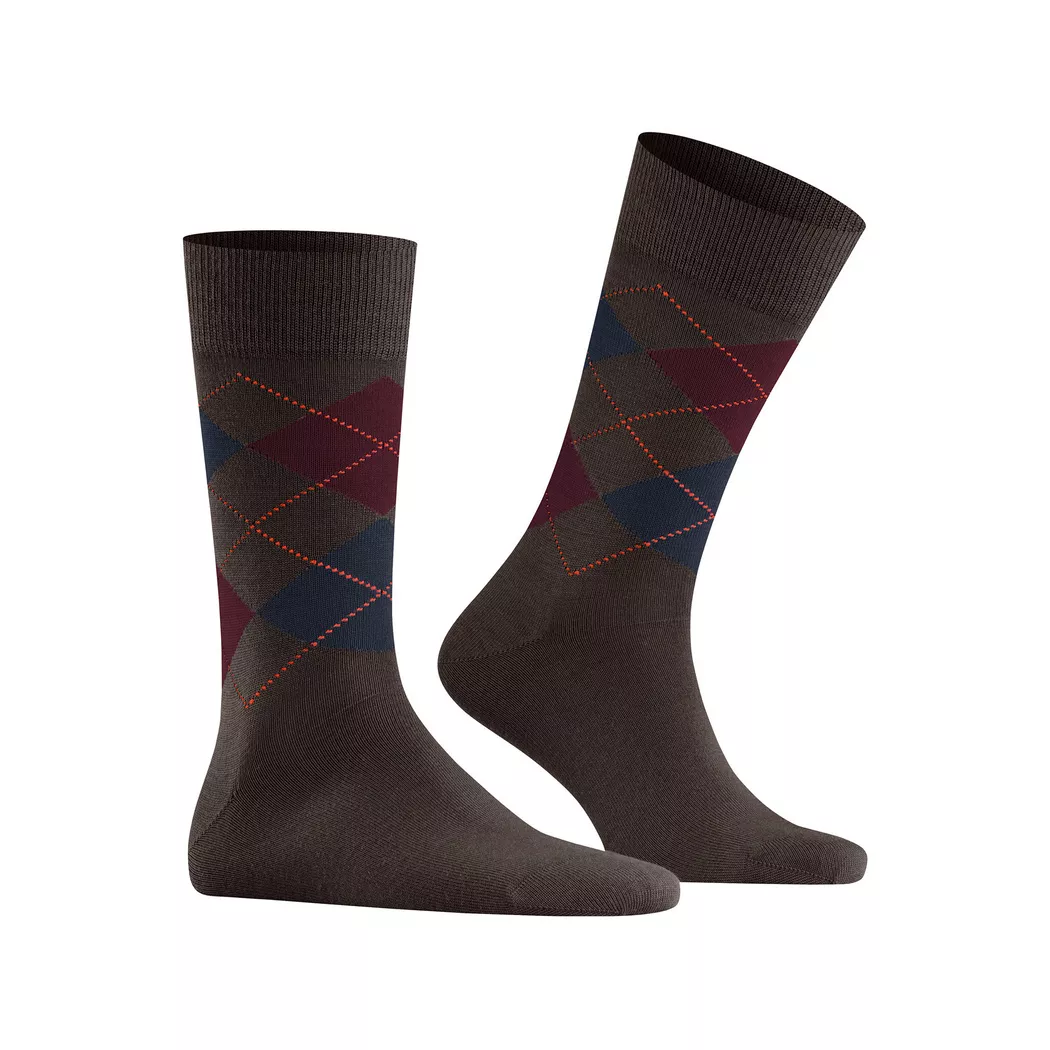 Burlington Socks Edinburgh Socks - Brown/Navy One Size