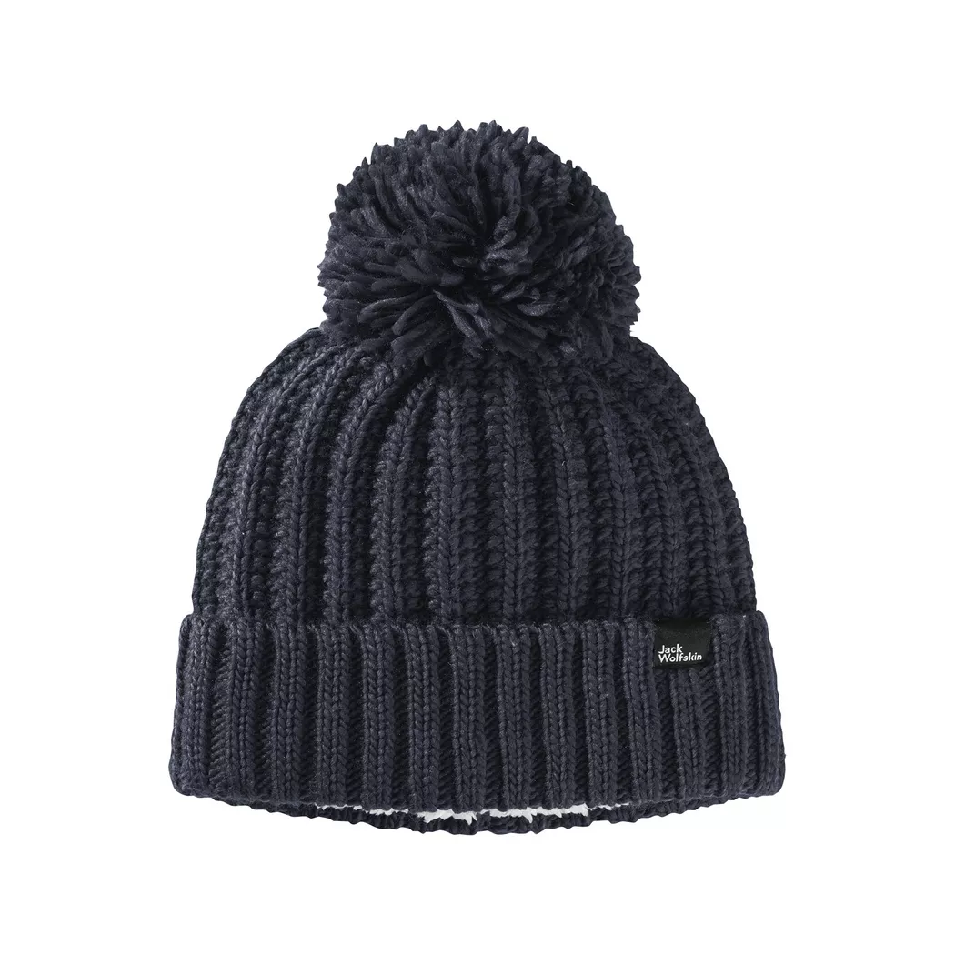 Jack Wolfskin - Bommelmütze, Highloft Knit Beanie W, S, Dunkelblau