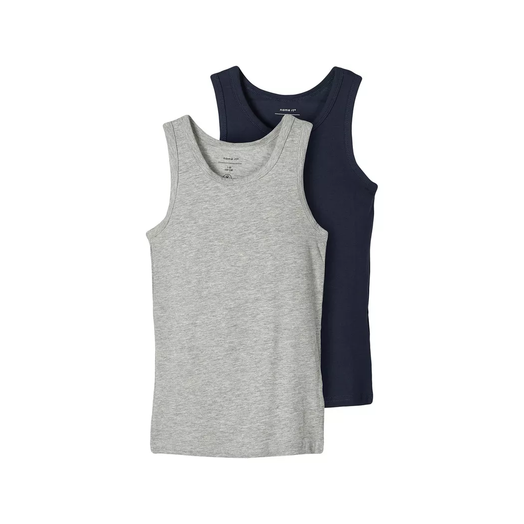 Name It - Duopack, T-Shirts, ärmellos, 122-128, Grau