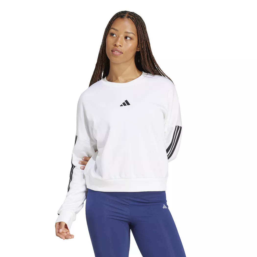Adidas Sweat-shirt Essentials 3 Stripes French Terry White / Black XL Femme