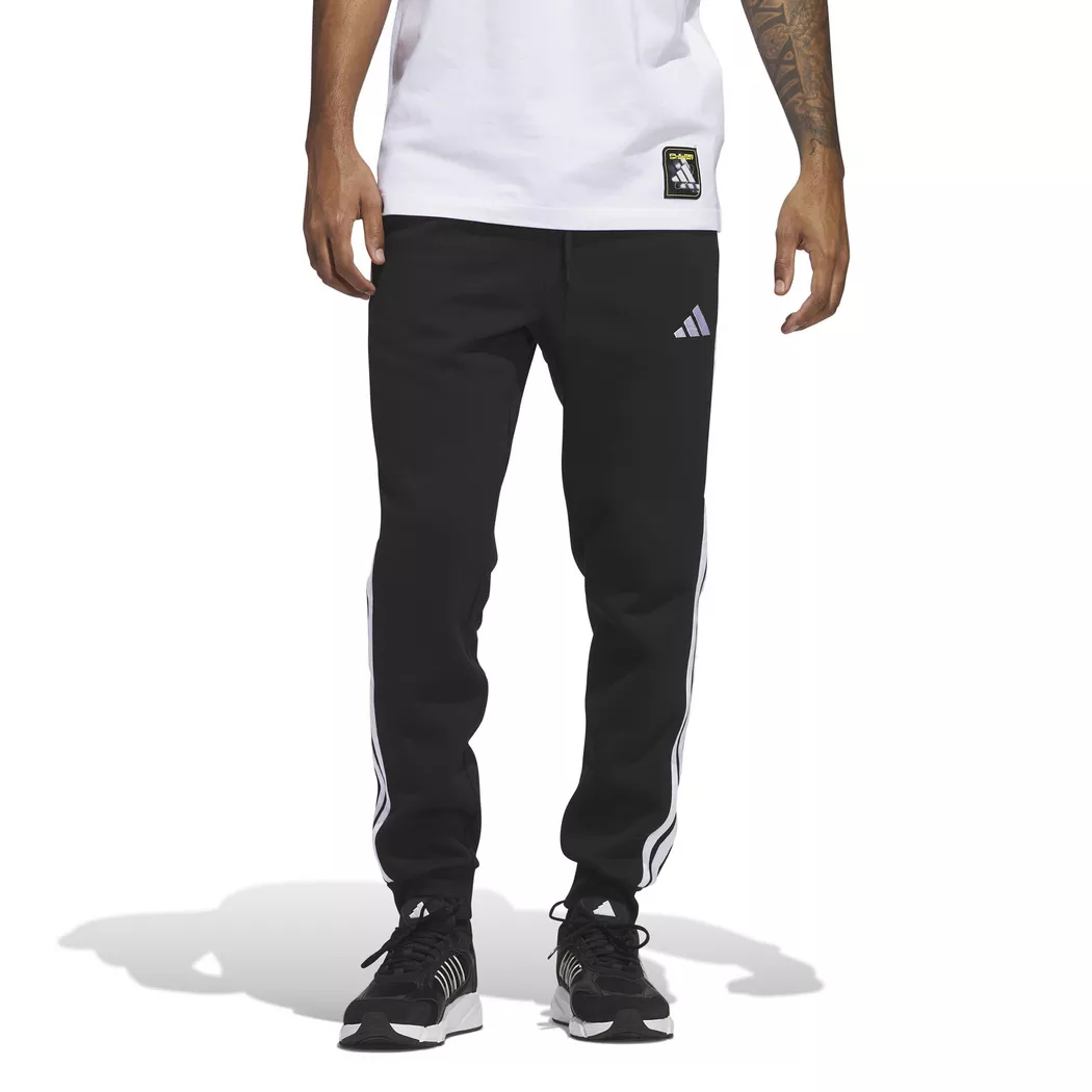 Adidas Essentials 3-Stripes Fleece Jogginghose Schwarz/Weiß 2XL 2