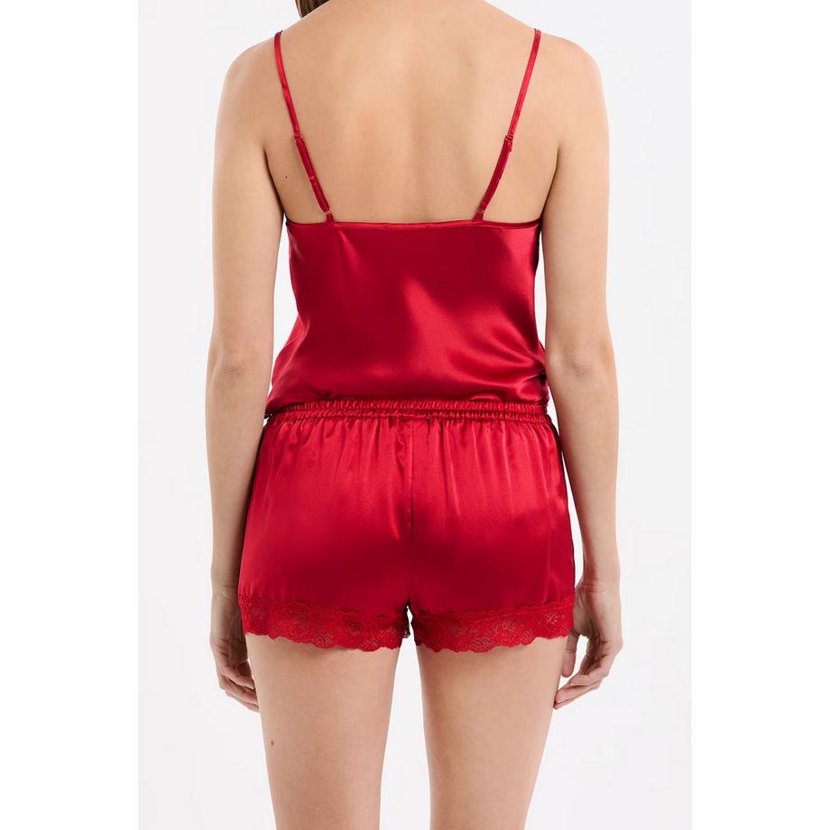 Etam Seiden-Shorts mit Spitzenbesatz  