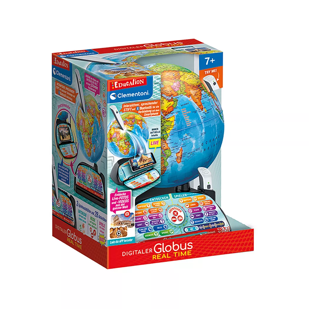 Clementoni - Digitaler Globus, deutsch, Multicolor
