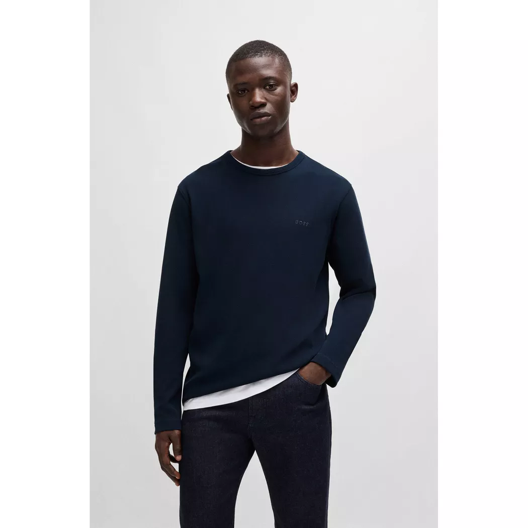 Boss ORANGE - T-Shirt, langarm, für Herren, Dunkelblau, Größe M