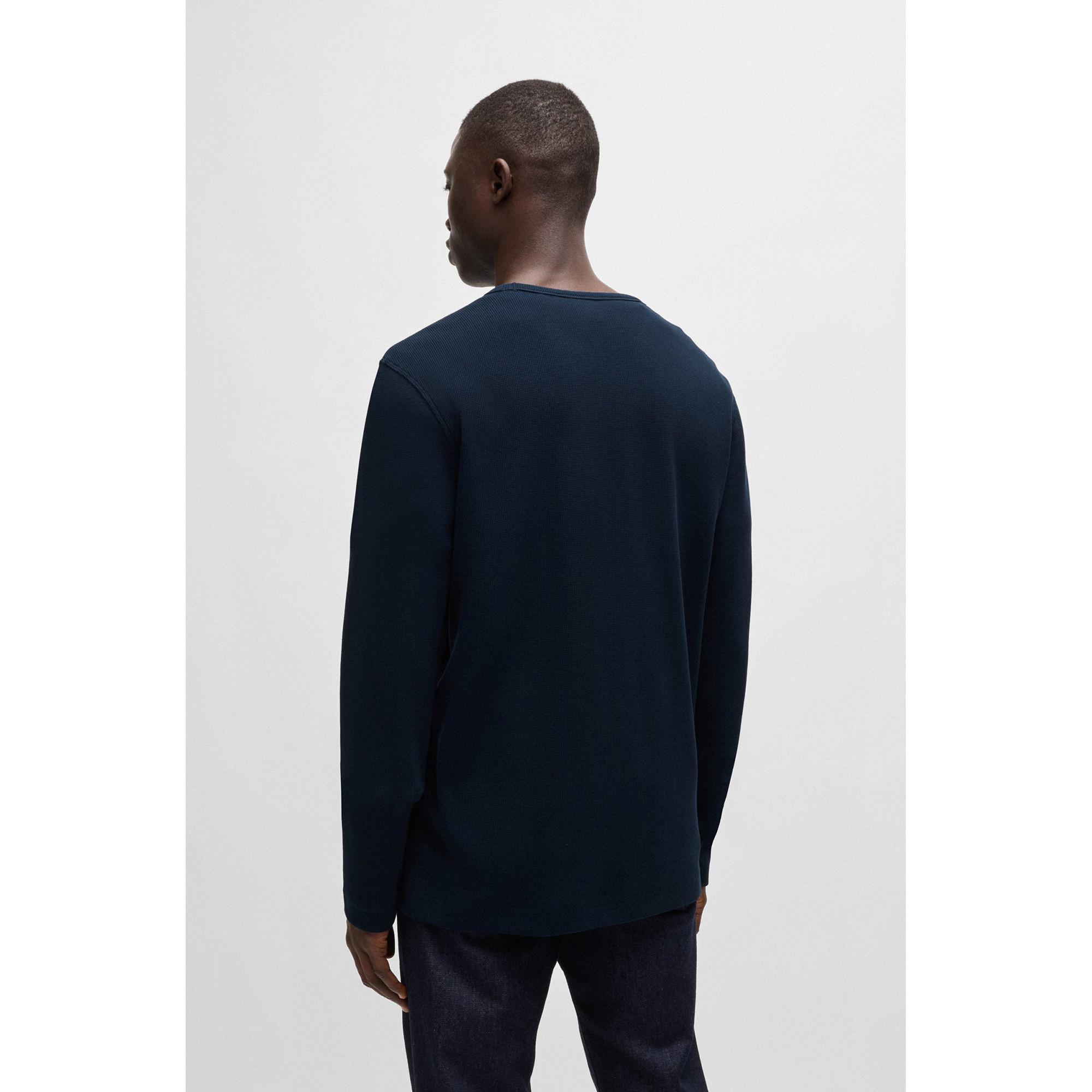 BOSS ORANGE Tempesto Waffle Regular Fit T-Shirt Maniche Lunghe  