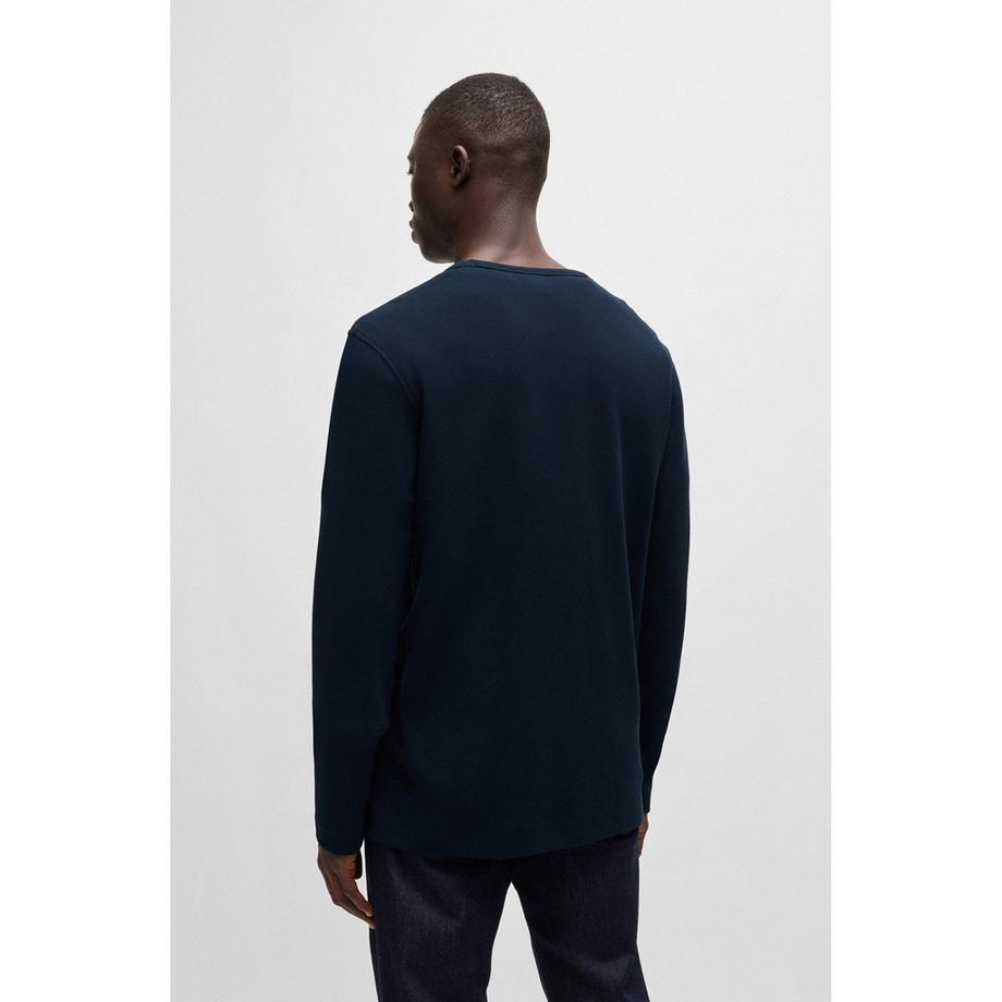 BOSS ORANGE Tempesto Gaufre Regular Fit T-Shirt Manches Longues  