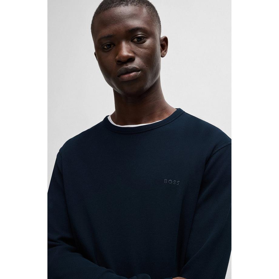 BOSS ORANGE Tempesto Gaufre Regular Fit T-Shirt Manches Longues  