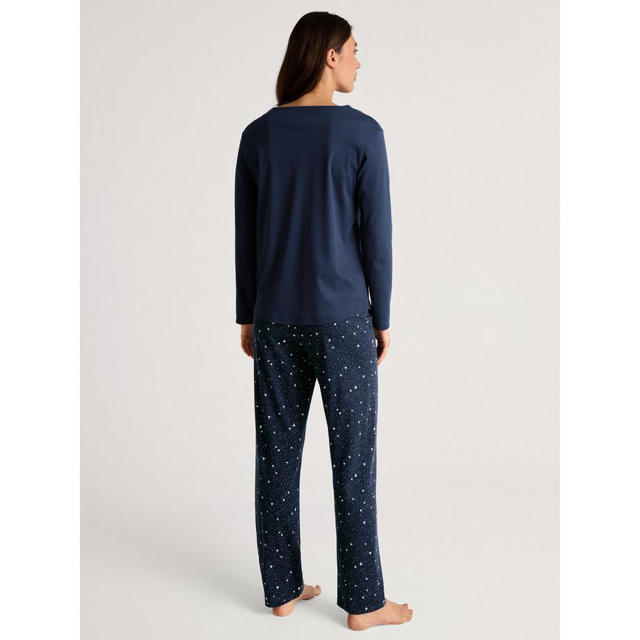 CALIDA Sweet Dreams Langarm Pyjama Set mit floral bedruckter Hose  