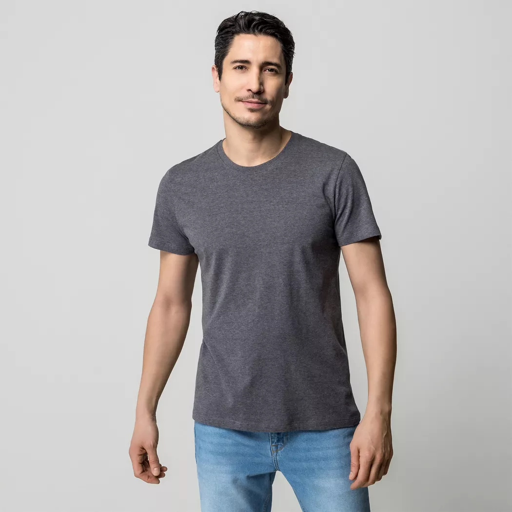 Manor Man - T-Shirt, Rundhals, kurzarm, für Herren, Anthrazit, Größe XL