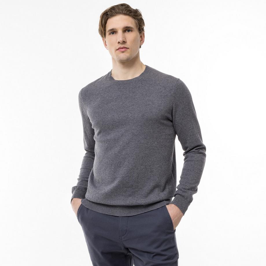 Manor Man Feinstrick Rundhals Pullover  