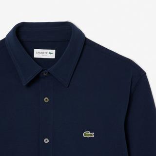 LACOSTE Langarm Slim Fit Piqué Hemd  
