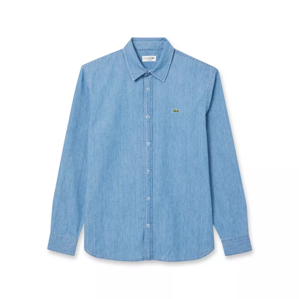 Lacoste - Hemd, langarm, für Herren, Blau Denim, Größe 44