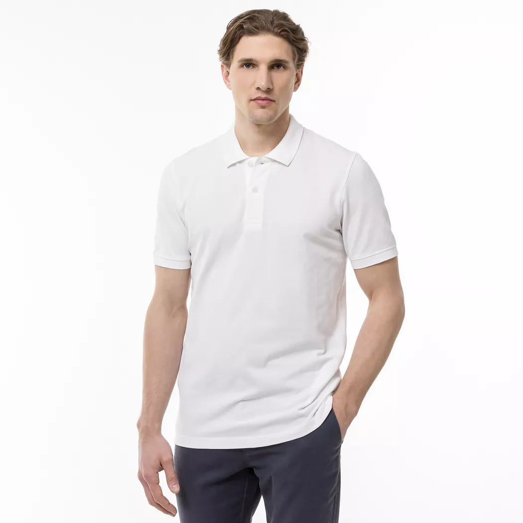 Manor Man - Poloshirt, kurzarm, für Herren, Weiss, Größe L