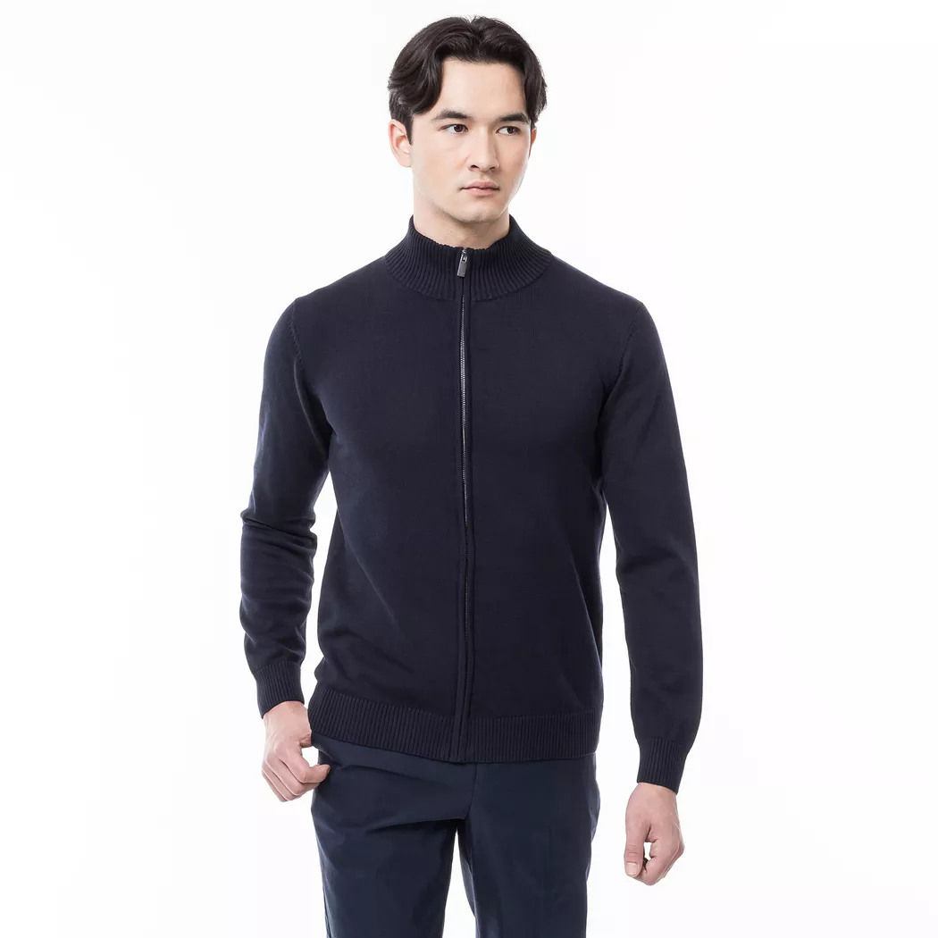 Manor Man - Cardigan, Rundhals, für Herren, Marine, Größe XL