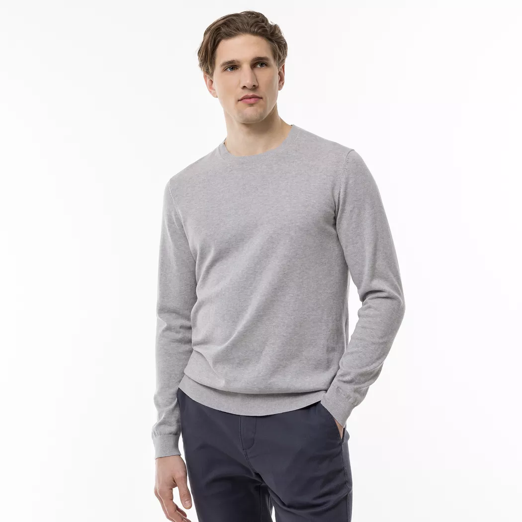 Manor Man - Pullover, Rundhals, für Herren, Grau, Größe L