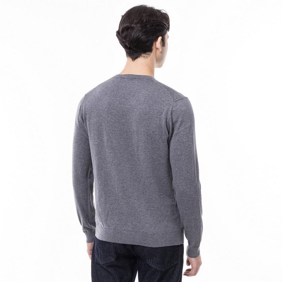 Manor Man Pullover Scollo a V Maglia Fine  