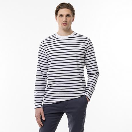 Manor Man T-Shirt Manches Longues Rayé  