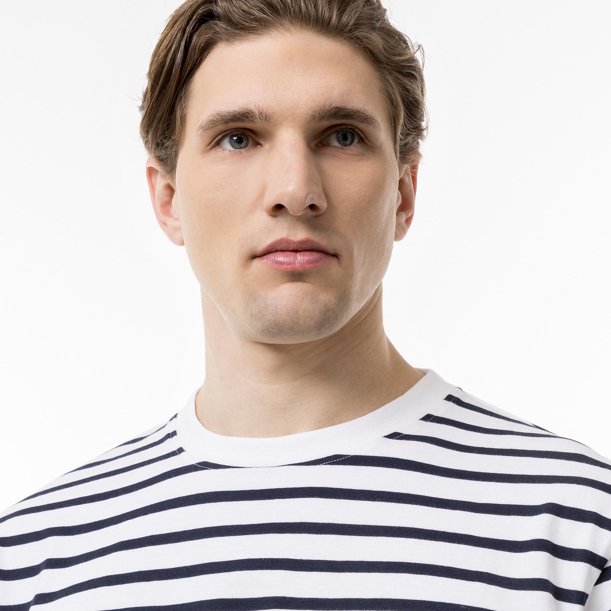 Manor Man T-Shirt Manches Longues Rayé  