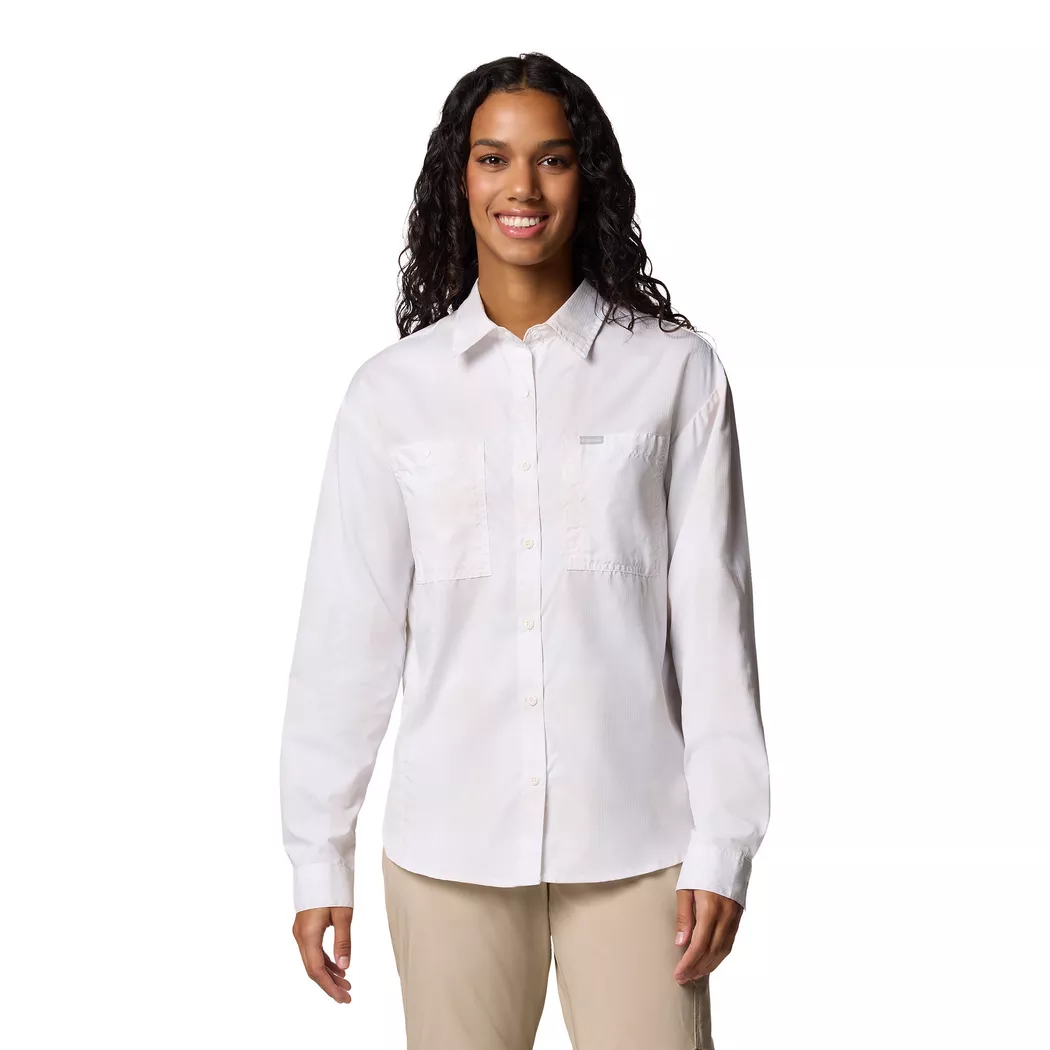 Columbia - Trekkinghemd, langarm, Silver Ridge Utility™ Patterned LS Shirt, M, Ecru