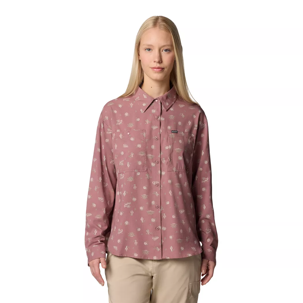 Columbia - Trekkinghemd, langarm, Silver Ridge Utility™ Patterned LS Shirt, XL, Violett